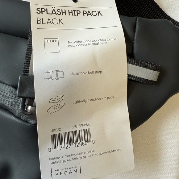 NWT- Gaston Luga, Black Splash Hip Pack - Picture 3 of 5